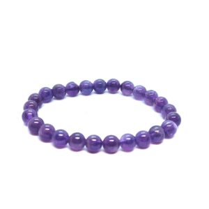 Amethyst Polished 8mm Bead Bracelet