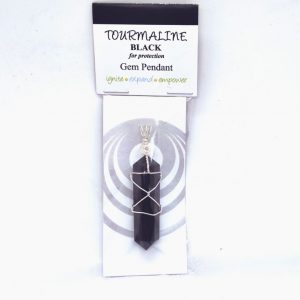 Black Tourmaline Wire Pendant