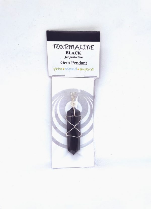 Black Tourmaline Wire Pendant