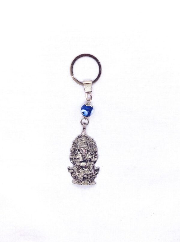 Ganesh with Turkish Eye Key Ring