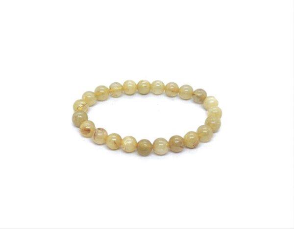 Rutilated Quartz 8mm Polished Bead Bracelet