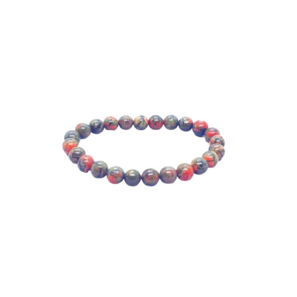 Unakite 8mm Polished Bead Bracelet