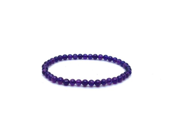 Amethyst 4mm Polished Bead Bracelet