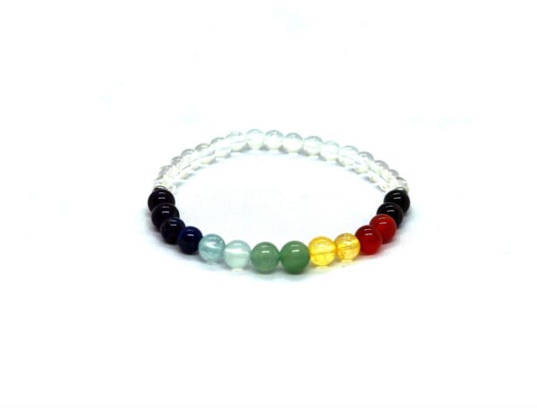 Clear Quartz Double Chakra Bead Bracelet (6mm)