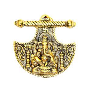 Brass Ganesh Fan Hanging Ornament