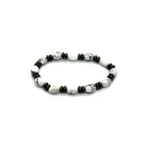 White Howlite & Hematite Bracelet