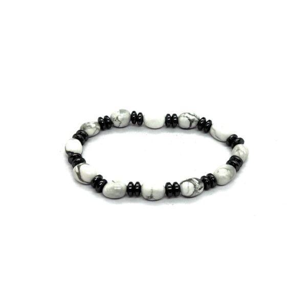 White Howlite & Hematite Bracelet