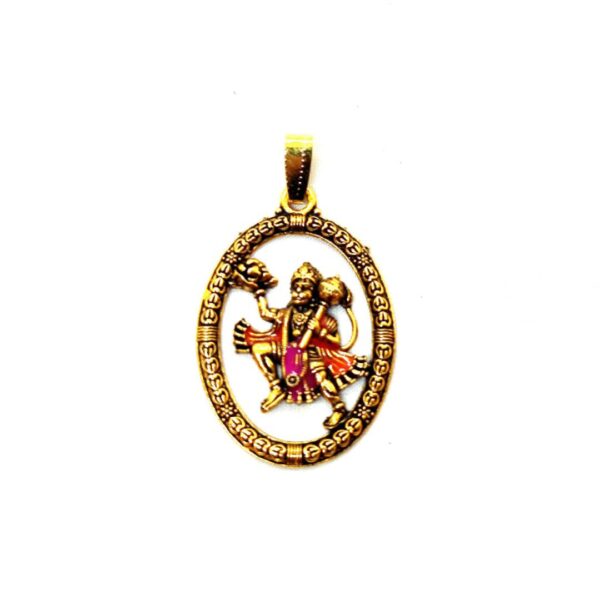 Metal Oval Pendant (Hanuman)