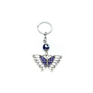 Evil Eye Butterfly Keyring