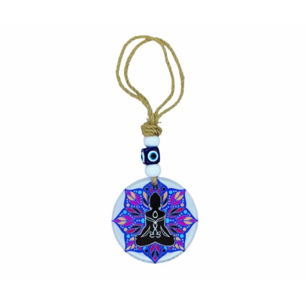 Evil Eye Buddha Hanging Glass