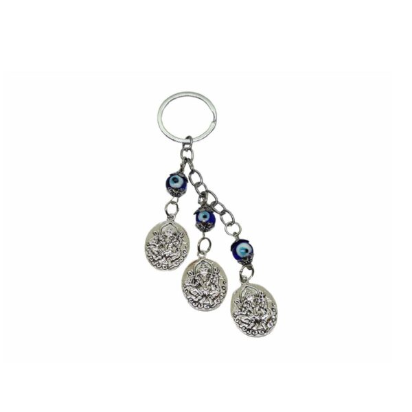 Evil Eye Triple Ganesha Key Ring