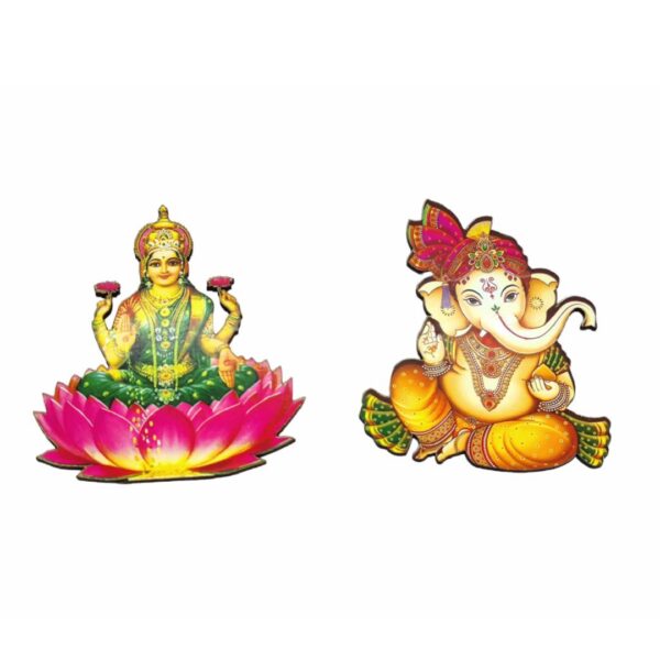 Laxmi Ganesh Sticker (Wooden)