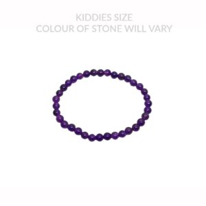 Amethyst 4mm Polished Bead Kiddies Bracelet