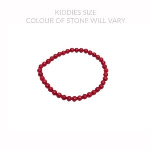 Red Coral 4mm Polished Bead Kiddies Bracelet