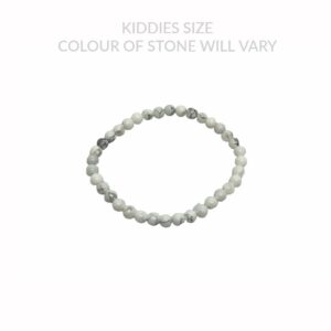 White Howlite 4mm Polished Bead Kiddies Bracelet