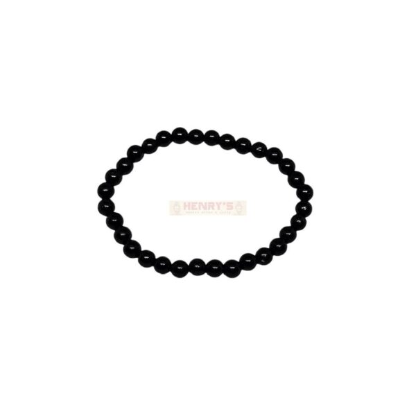 Black Tourmaline 4mm Polished Bead Bracelet