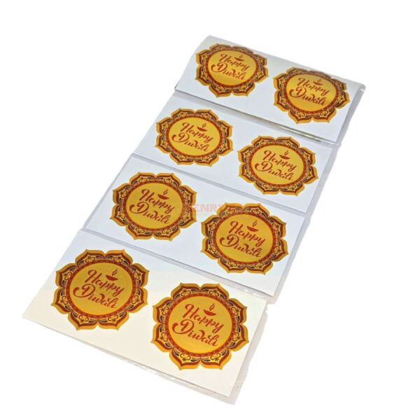 Diwali Gold Stickers 7cm (8 Pack)