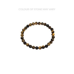 Gold Tiger Eye Polished 6mm Bead Bracelet