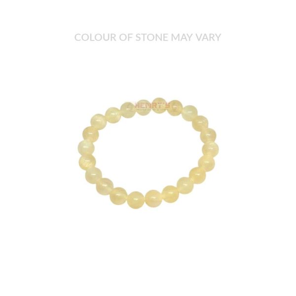 Yellow Calcite 8mm Polished Bead Bracelet