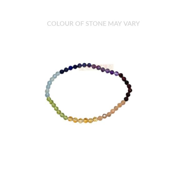 7 Chakra Faceted 4mm Bead Bracelet