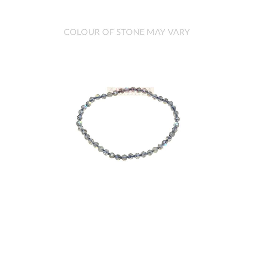 Labradorite Faceted 4mm Bead Bracelet