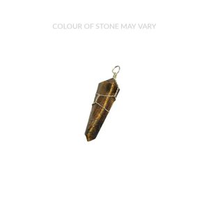 Gold Tiger Eye Wire Wrapped Pendant