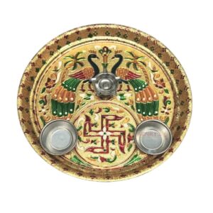 Puja Tray 26cm – Peacock