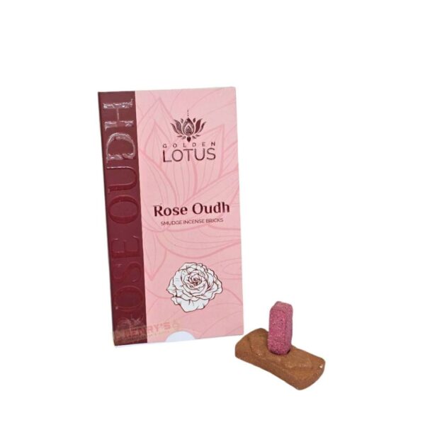 Golden Lotus Smudge Incense Bricks (Rose Oudh)