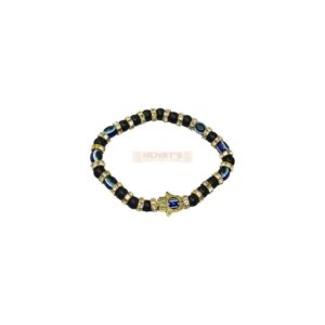 Hamza Hand Gold Black Bracelet (EEB036)
