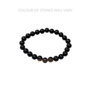 Black Tourmaline 8mm Polished Bead Bracelet