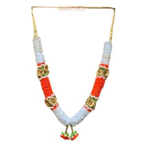 Satin Garland with Rose (White Orange)