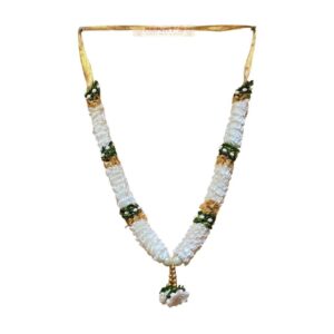 Satin Garland Medium (White Green Gold)