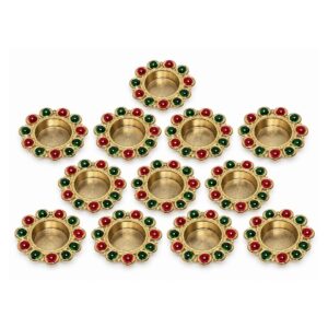 Diya Tea Light Holder Red & Green (103062)