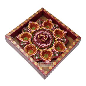 Laxmi Feet 7 Diya Clay Lamp